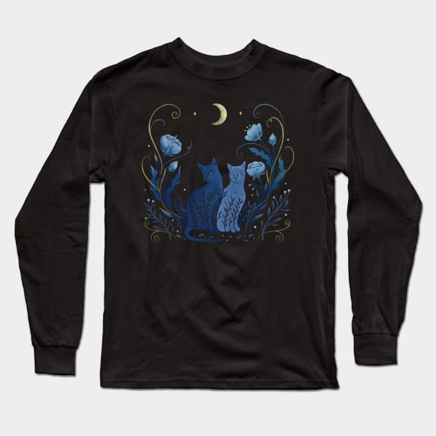 Two Cats Long Sleeve T-Shirt by Episodic Drawing